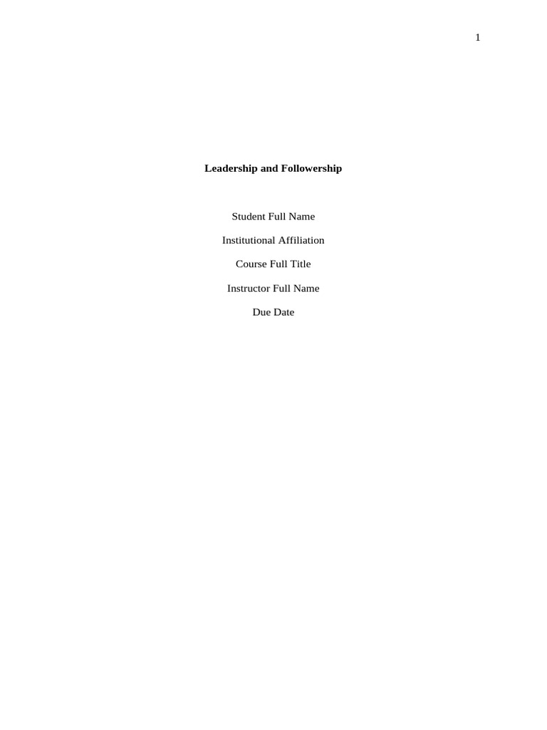 Leadership and Followership | PDF | Leadership | Goal