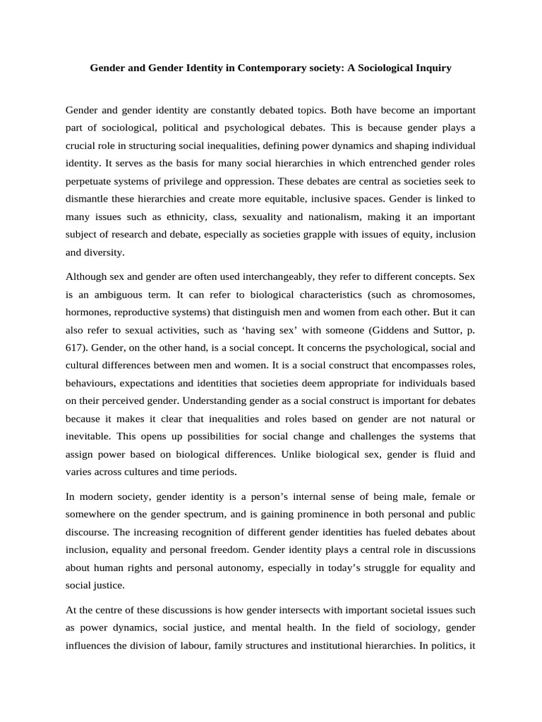 Understanding Gender Identity Today | PDF | Gender | Gender Studies