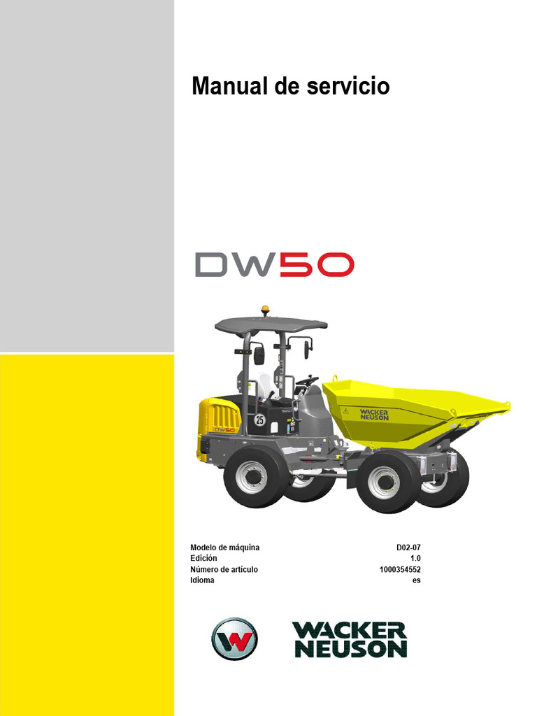 Manual de Servicio Dumper DW50 | PDF | Filtración | Eje