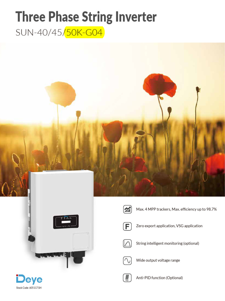 Three Phase String Inverter Specifications | PDF | Alternating Current ...