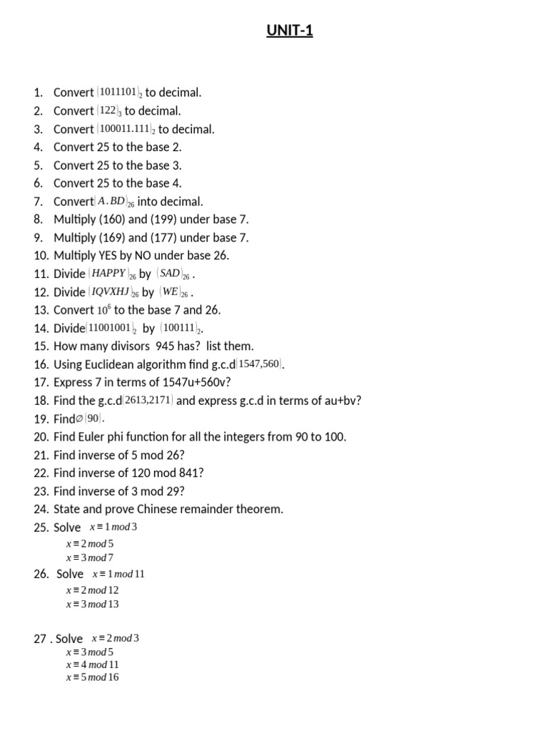 Number Base Conversions and Cryptography | PDF | Cipher | Cryptography