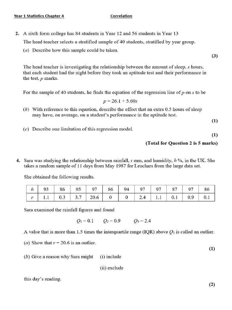 Chapter 4 Correlation | PDF