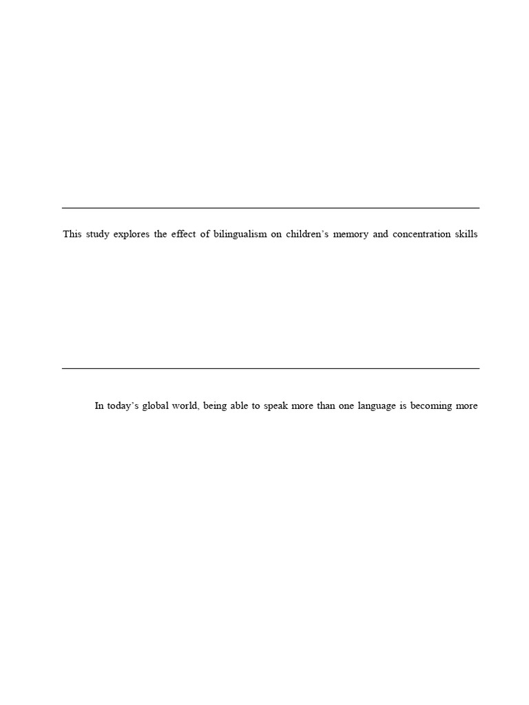 Bilingualism's Impact on Kids' Memory | PDF | Multilingualism ...