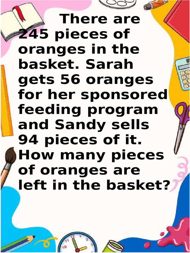 Oranges Left After Distribution and Sale | PDF
