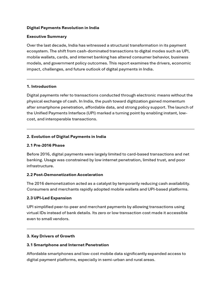 India's Digital Payments Evolution | PDF