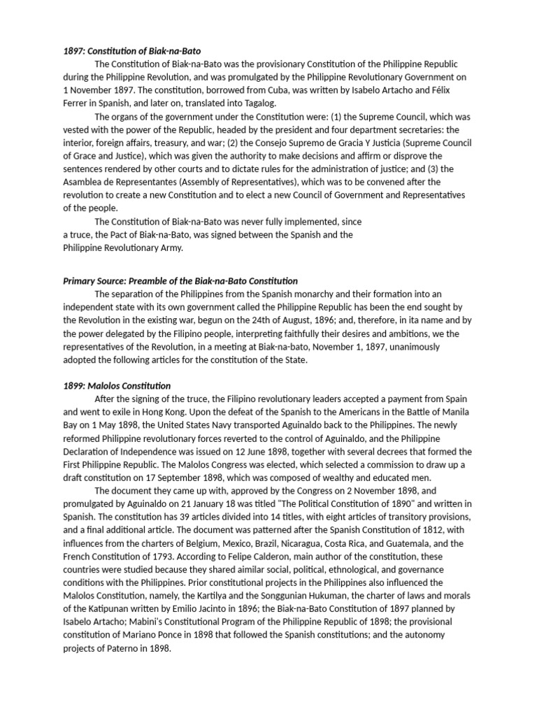 Evolution of The Philippine Constitution | PDF | Corazon Aquino ...