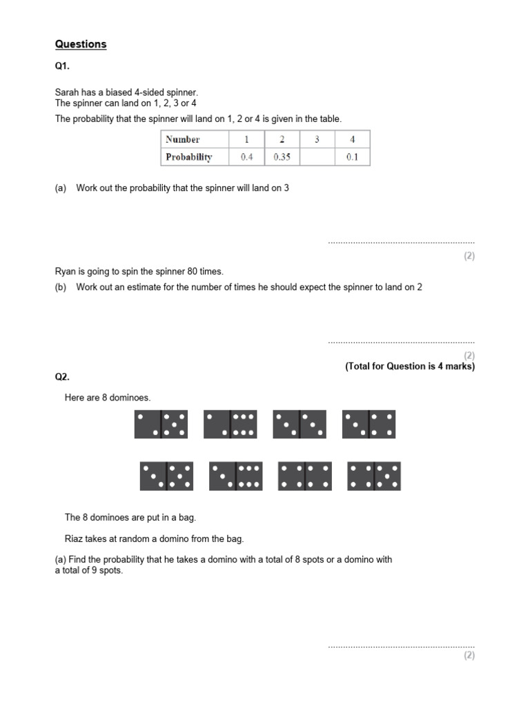 Probability Questions and Solutions | PDF | Mathematics | Probability ...