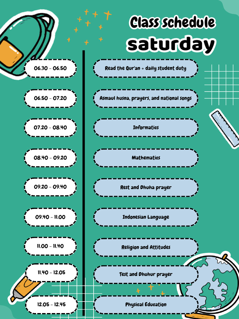 Weekly Class Schedule Overview | PDF