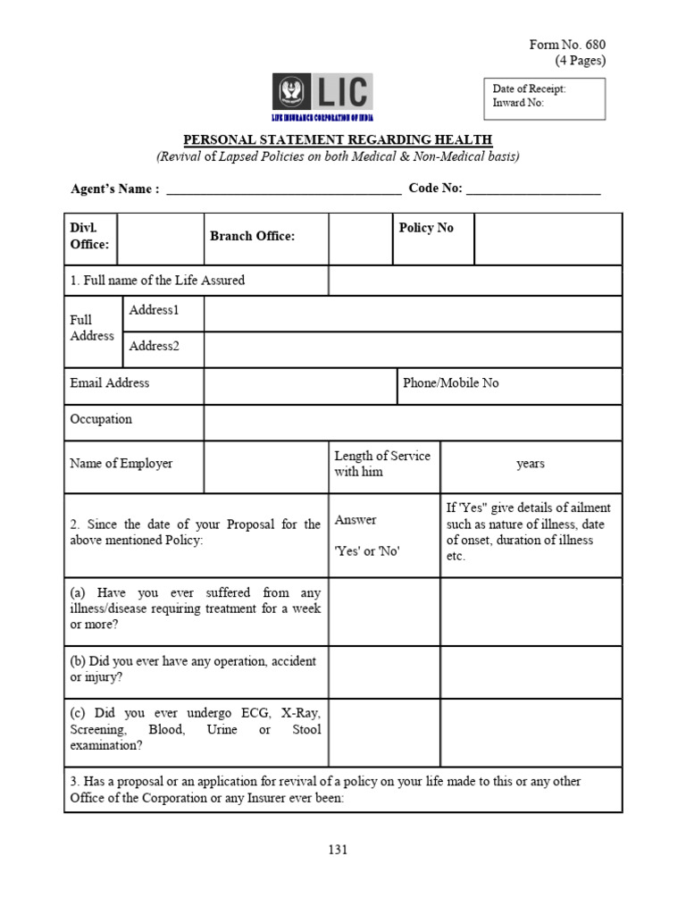 DGH Form For Revival | PDF