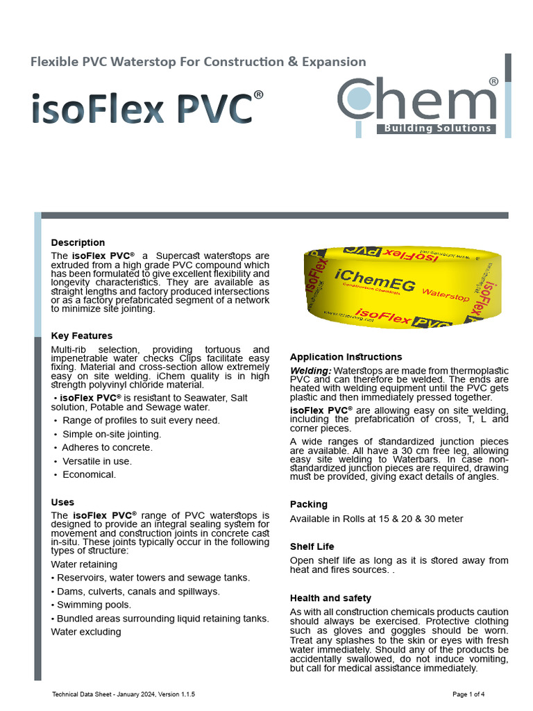 isoFlex PVC Waterstop Application Guide | PDF | Polyvinyl Chloride ...