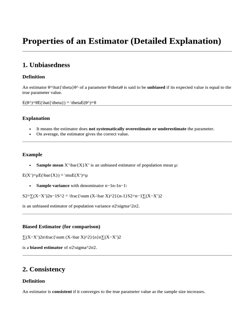 Properties of an Estimator12 | PDF | Estimator | Bias Of An Estimator