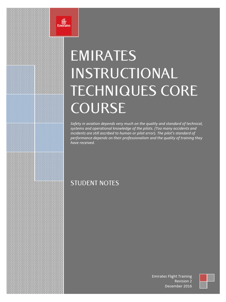 Emirates Aviation Instructor Training Guide | PDF | Learning | Memory