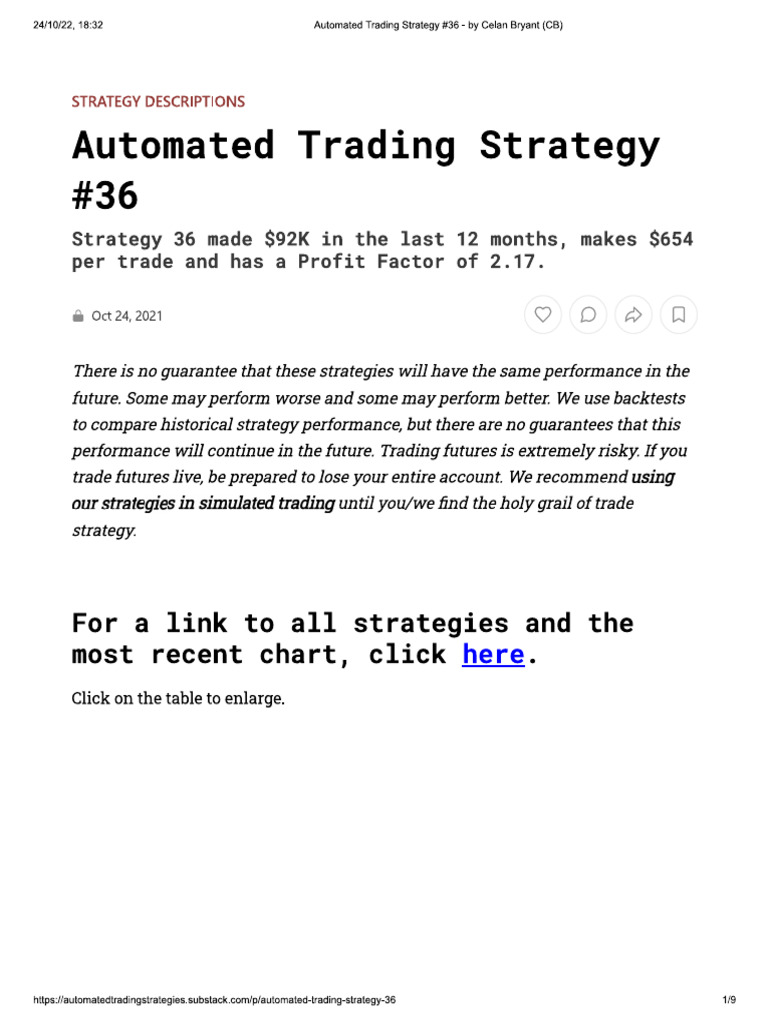 Automated Trading Strategy #36 | PDF