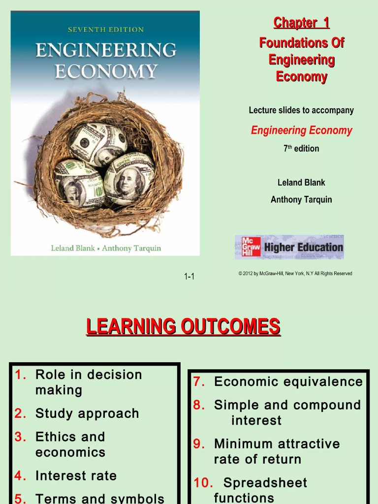 Chapter 1 Foundations of Engineering Economy | PDF