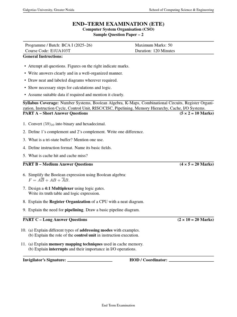 SamplePaper2 CSO | PDF
