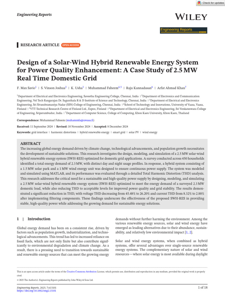 Solar-Wind Hybrid Energy System Design | PDF | Wind Power | Photovoltaics