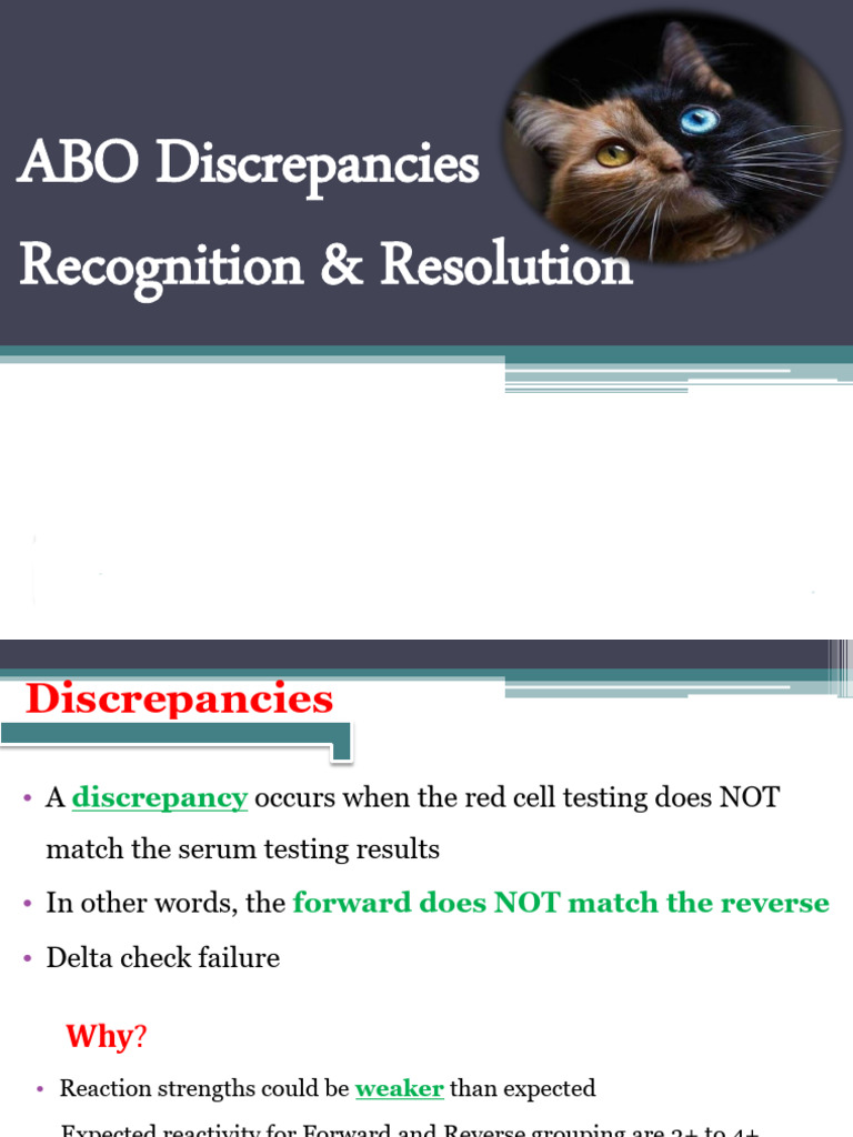 Resolving ABO Discrepancies in Blood Testing | PDF | Blood Plasma | Anatomy