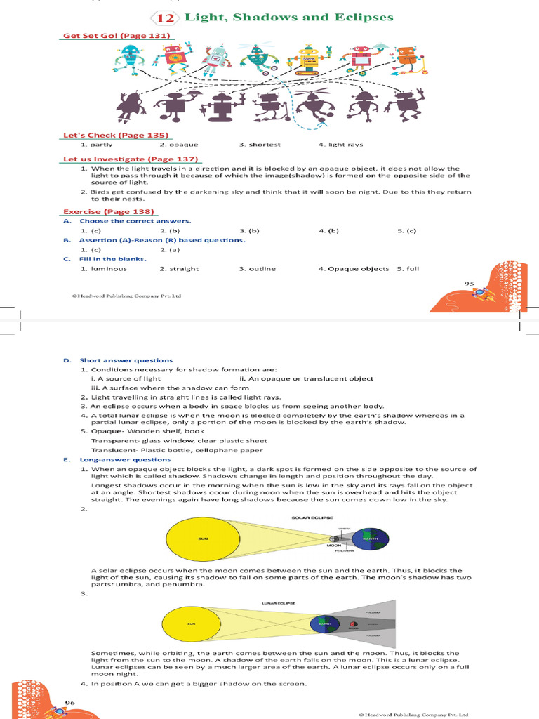 Chapter 12 and 13 Class V Science | PDF