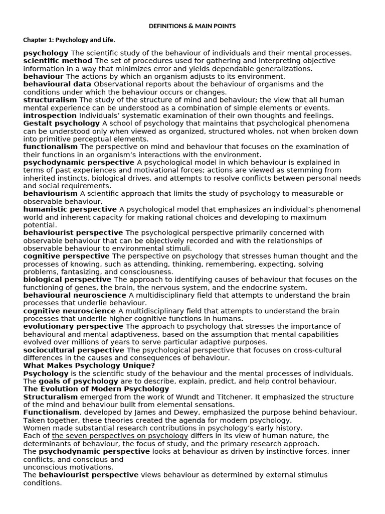 Key Concepts in Psychology and Social Behavior | PDF | Stress (Biology ...