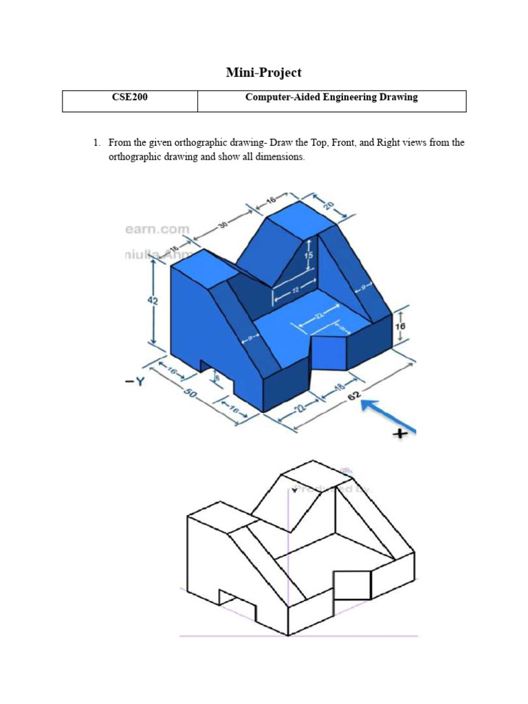 CSE200 Engineering Drawing Mini-Project | PDF