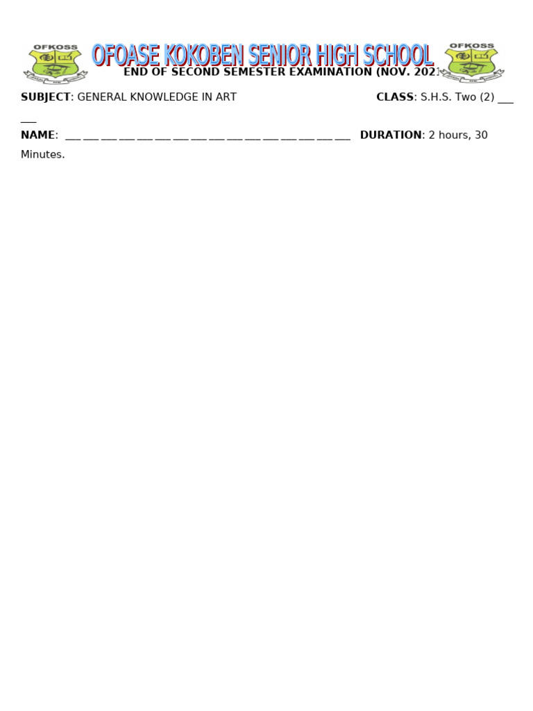 GKA Form 2 Nov 2021 | PDF | Blue | Serif