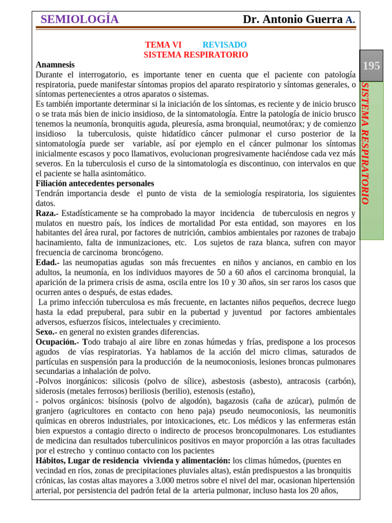 06 SISTEMA RESPIRATORIO Corregido | PDF | Tos | Asma