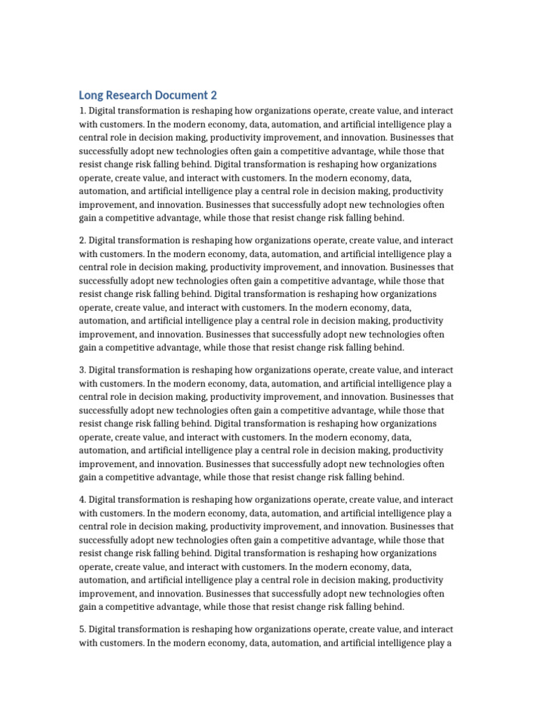 Digital Transformation in Business | PDF | Competitive Advantage ...