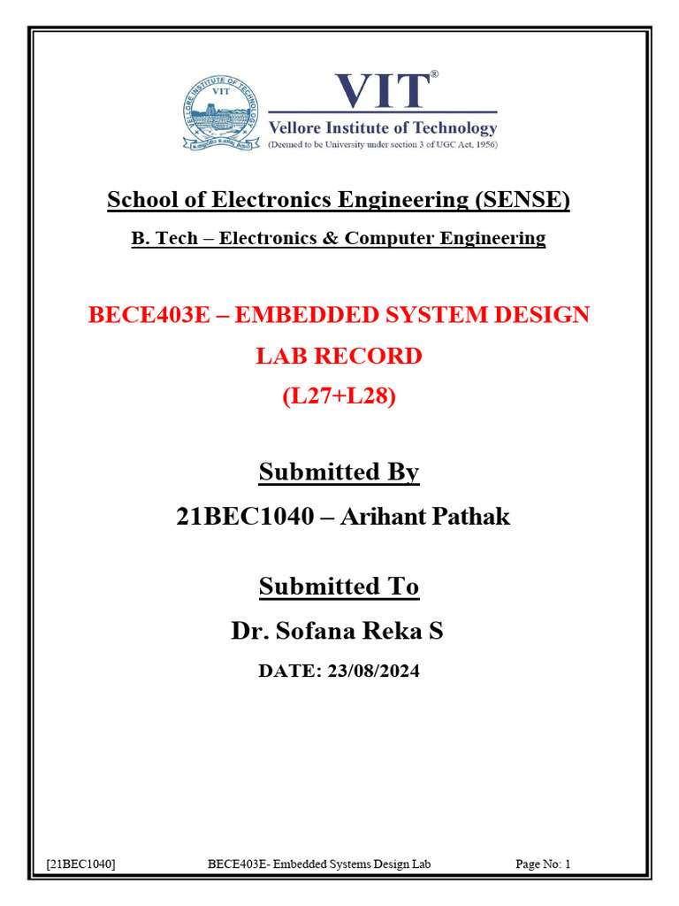 21BEC1040_Emblab6 | PDF | Servomechanism | Computer Engineering