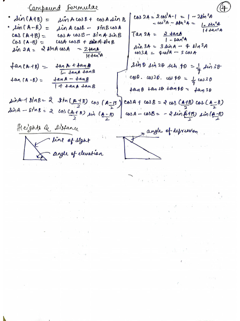 Maths Formulas 1 10 4 | PDF