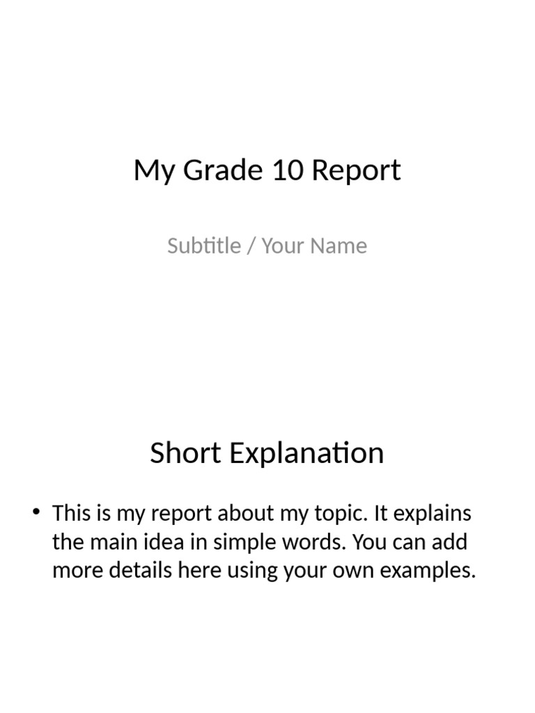 Grade 10 Report and Quiz Overview | PDF