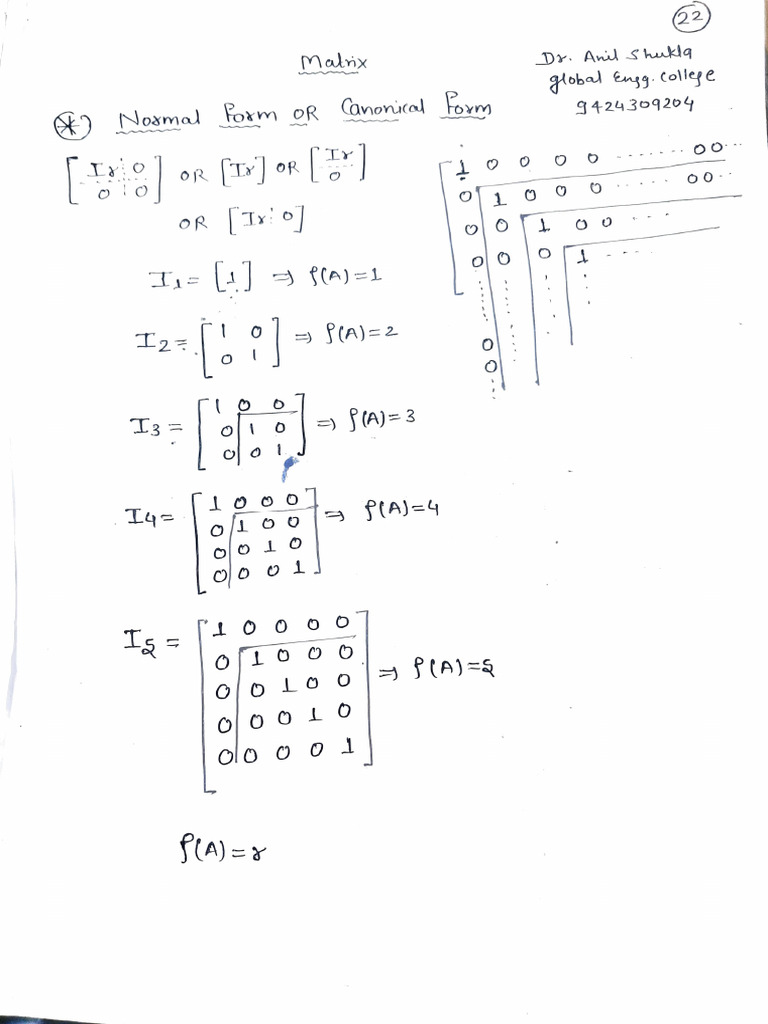 Normal Form Matrix | PDF