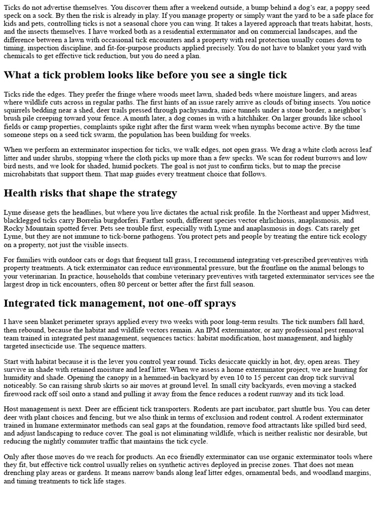 Effective Tick Control Strategies for Yards | PDF | Lyme Disease | Pest ...