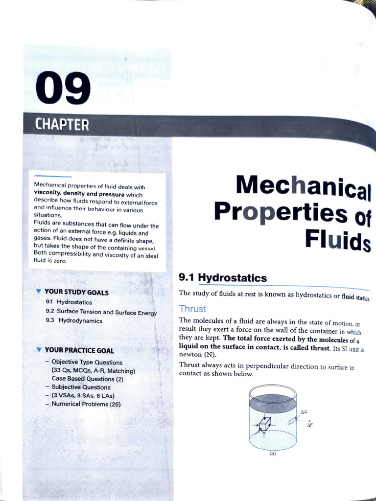 Mechanical Properties of Fluids Explained | PDF | Pressure | Buoyancy
