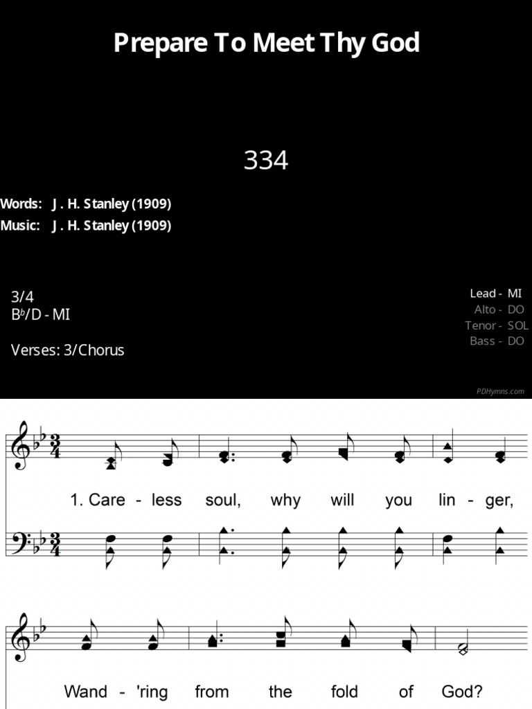 Prepare To Meet Thy God - Hymn Sheet | PDF