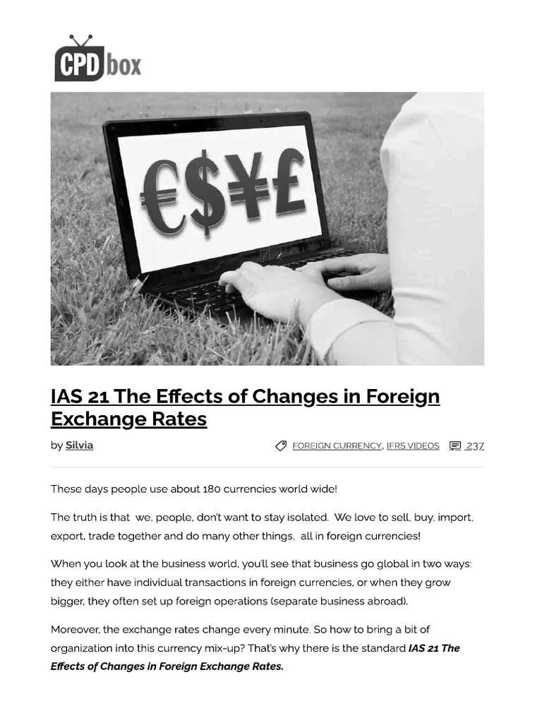 IAS 21 the Effects of Changes in Foreign Exchange Rates | PDF
