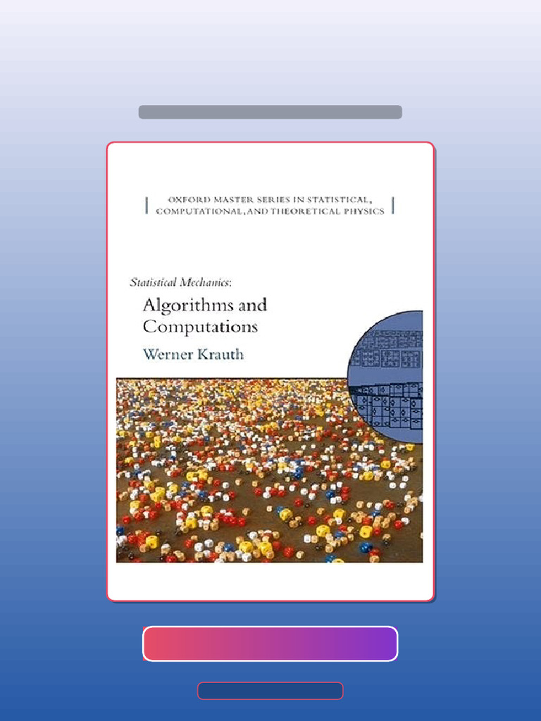 Test Bank for Statistical Mechanics Algorithms and Computations | PDF ...