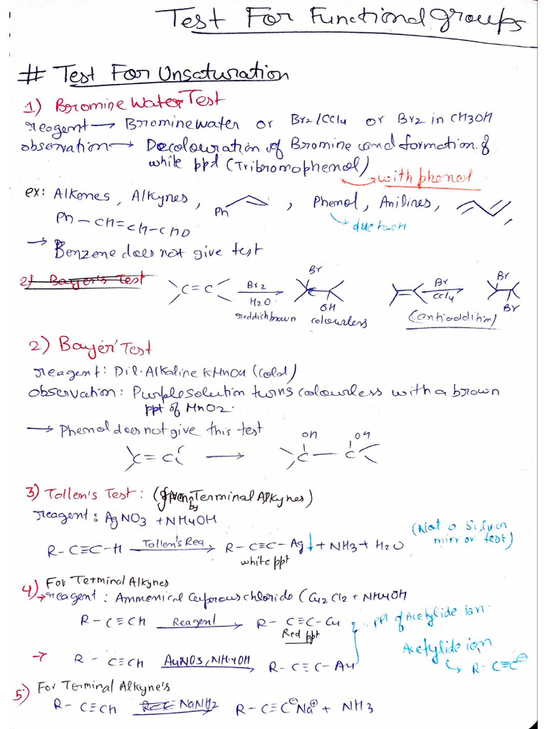Test For Functional Groups | PDF