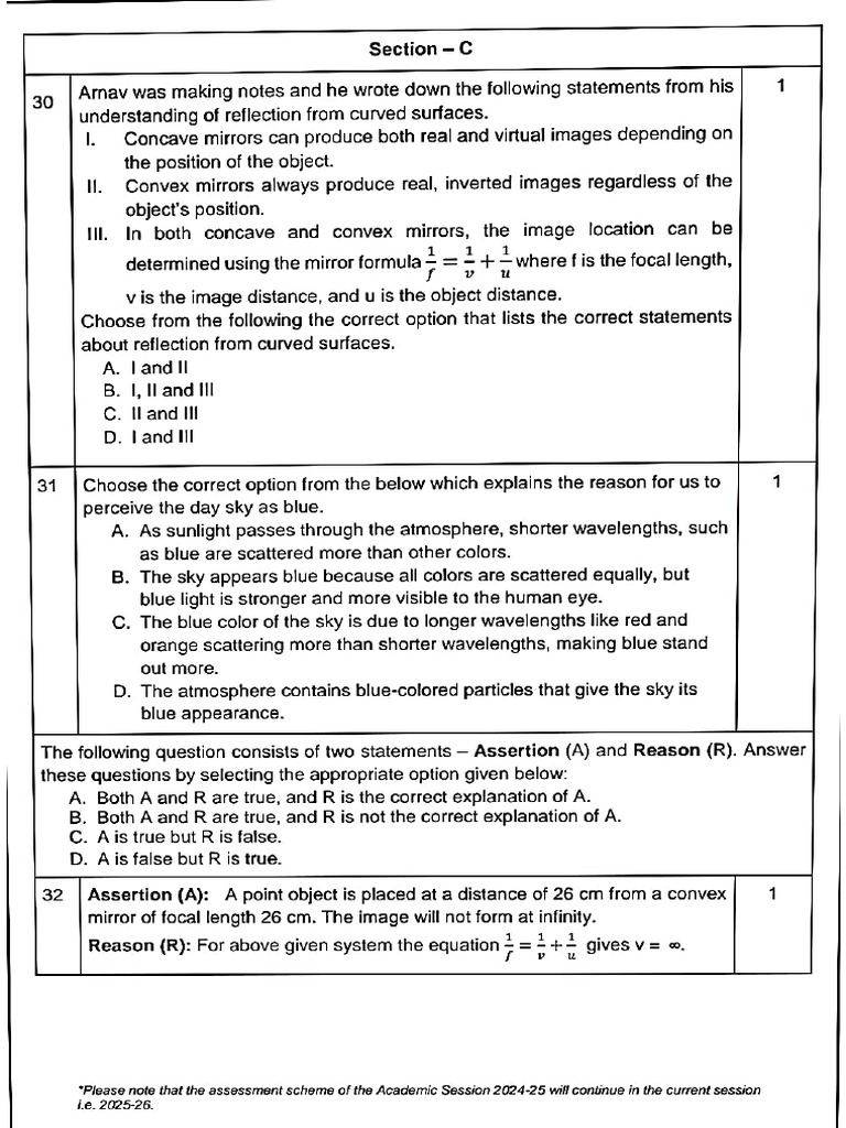 Physics Sample Paper 2025-26 | PDF