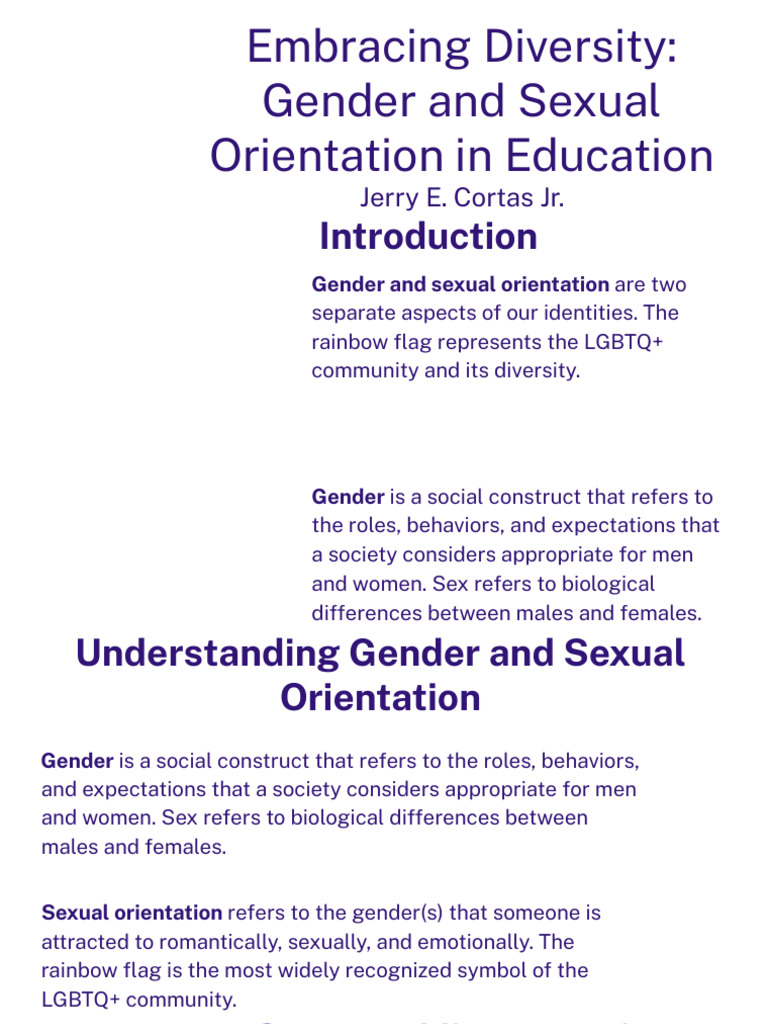 Embracing Diversity Gender and Sexual Orientation in Education | PDF ...