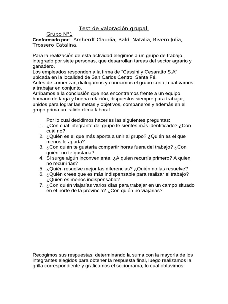Test Grupal | PDF