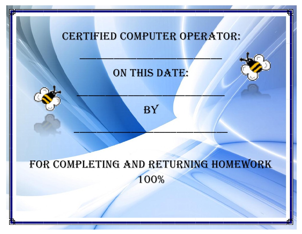 Certified Computer Operator Completion Form | PDF | Business