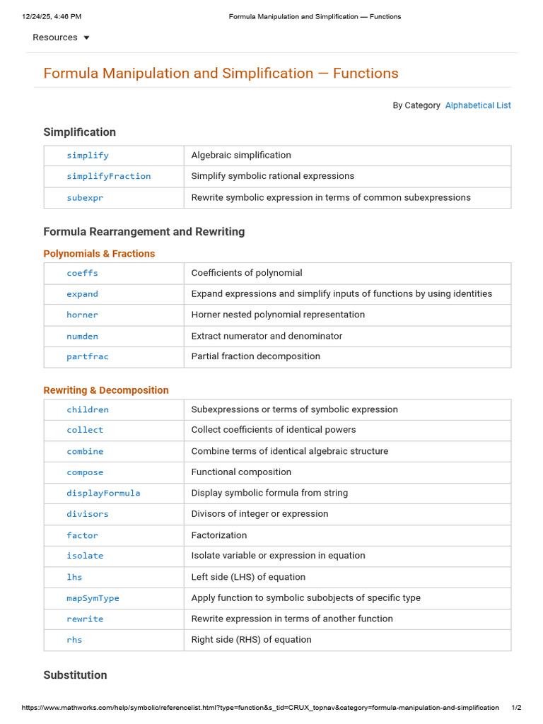 Formula Manipulation in Mathematics | PDF | Factorization | Polynomial