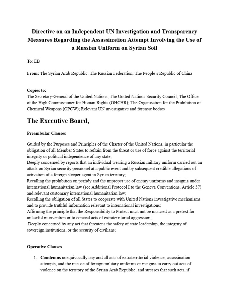 Directive 1 - The Syrian Arab Republic_ the Russian Federation_ the ...