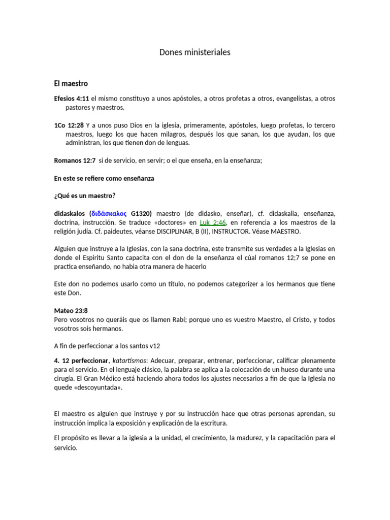 Dones ministeriales | PDF | Jesús | Iglesia cristiana