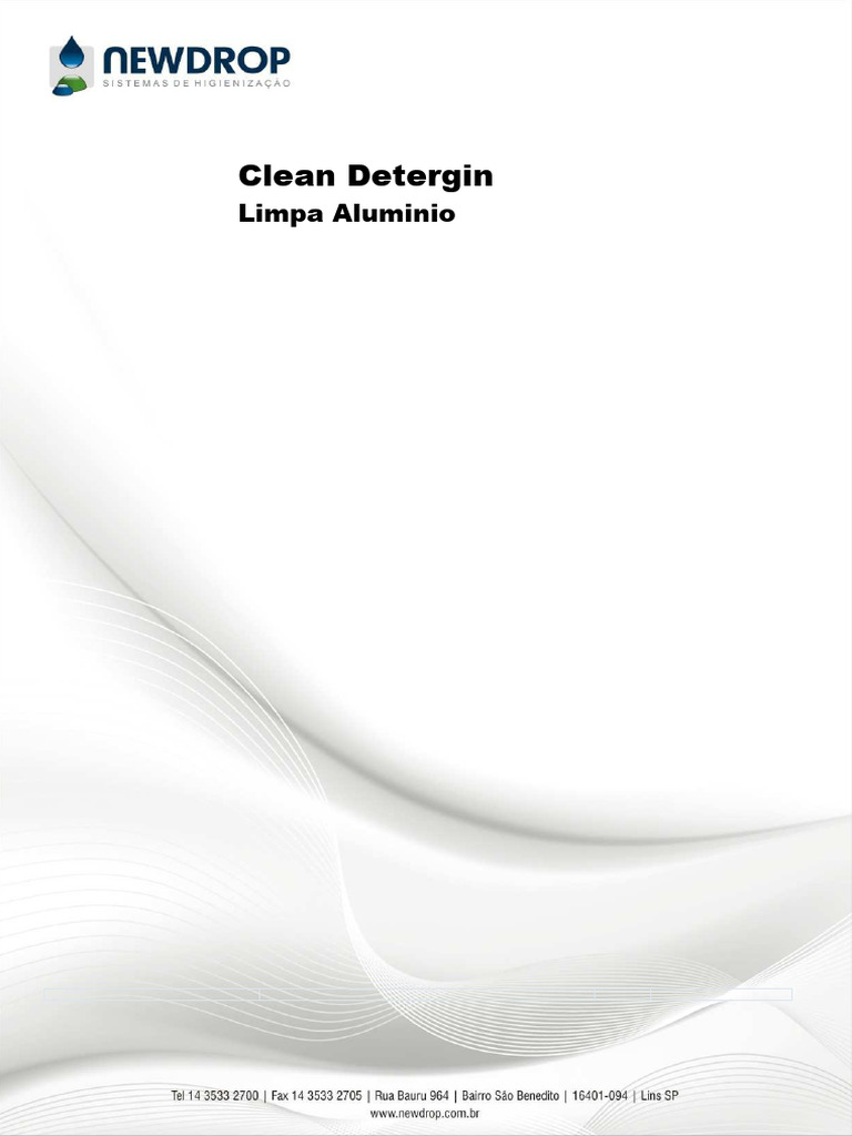 Cl Clean Detergin Limpa Aluminio (Sabão Aluminio) | PDF | Alumínio