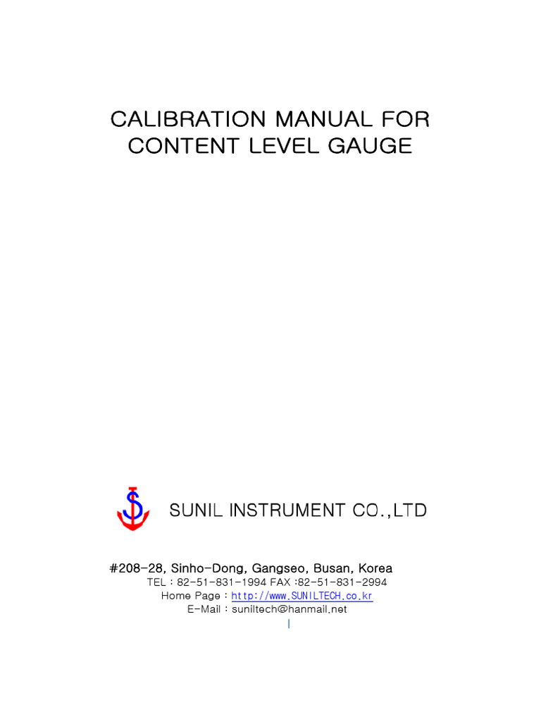 Calibration Guide for Content Gauge | PDF | Valve | Equipment