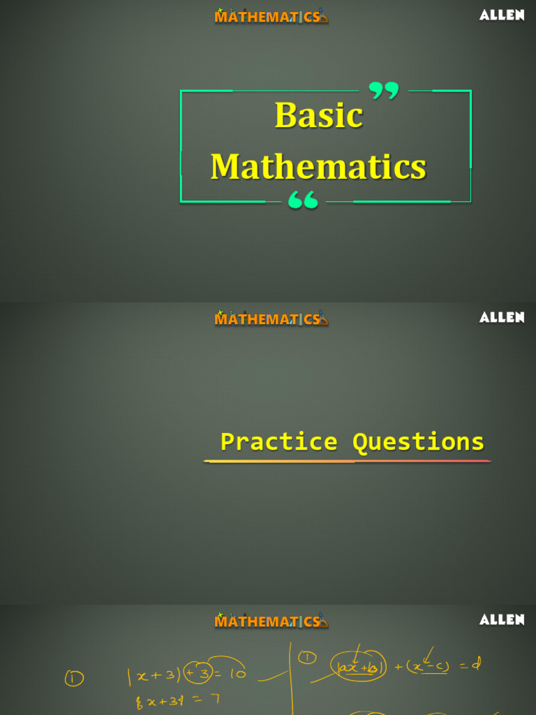 Basic Mathematics Practice Questions | PDF