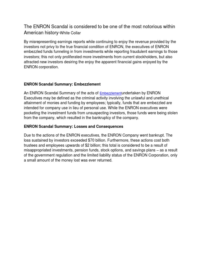 Enron scandal essay conclusion picture