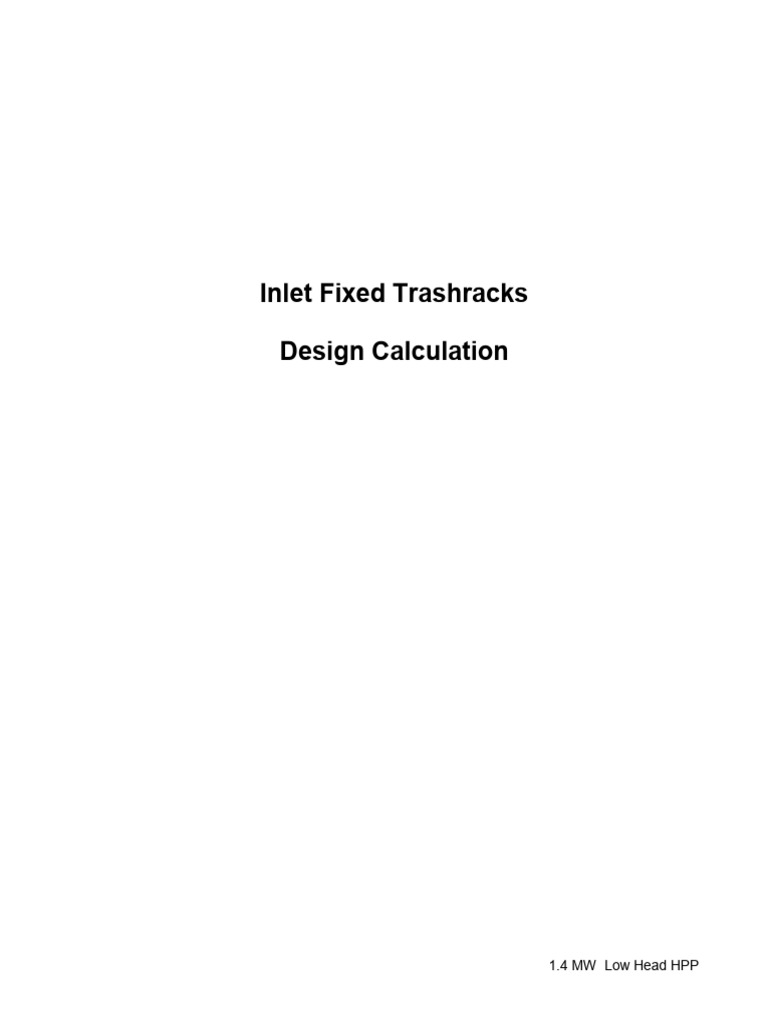 Intake Facilities Calculations | PDF | Bending | Beam (Structure)