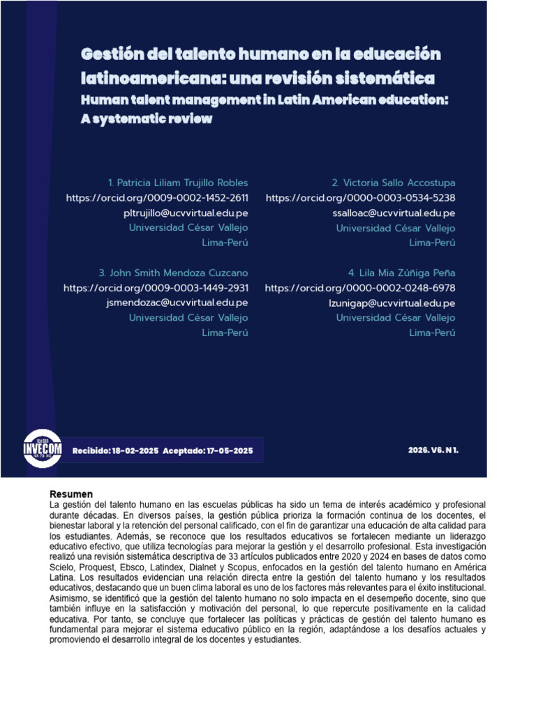 Gestión del Talento Humano en Educación | PDF | Gestión de recursos ...